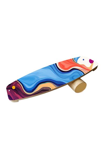 wudie Wooden Printed Balance Board Rocket Balance Board Rocket Gym Board