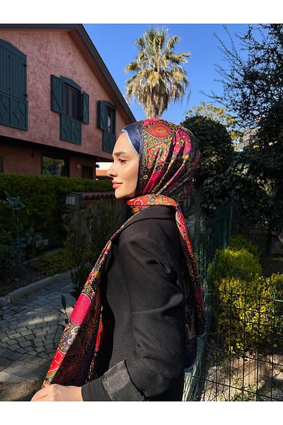 Webinay Home Νέα σεζόν Ethnic Pattern Voile Silk Shawl Νέο μοτίβο