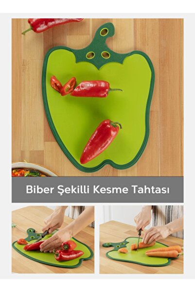 GLRHOME لوح تقطيع بحواف سيليكون على شكل فلفل مقاوم للانزلاق مقاس 36 × 26.5 سم
