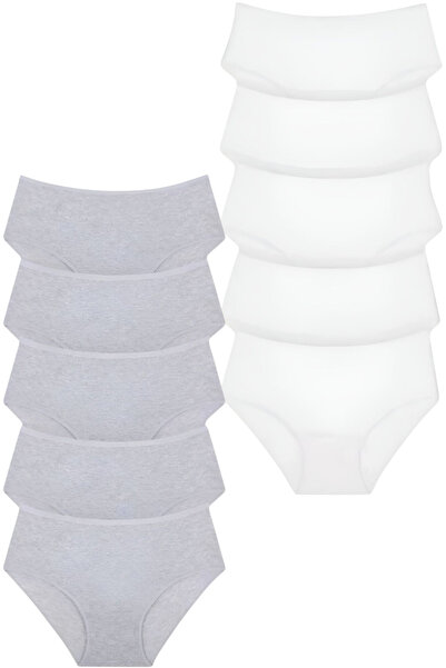 Tezzgelsin Γυναικεία ψηλόμεση 100% βαμβακερά εσώρουχα Bato 10 τεμαχίων Γυναικεία εσώρουχα 10 τεμαχίων