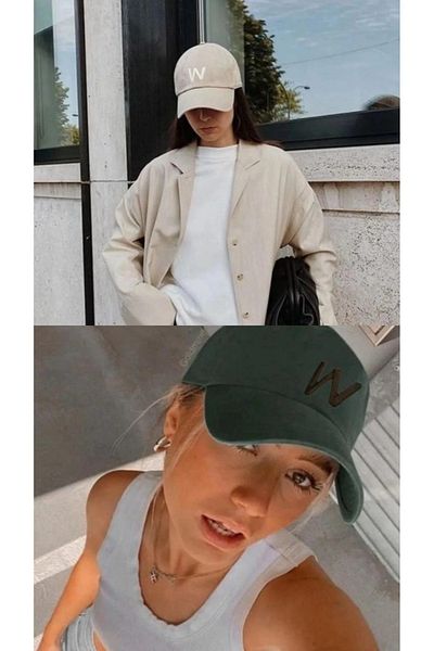 w white stars sports & wear Αθλητικό Καπέλο Unisex W Κεντημένο Velcro Ρυθμιζόμενο καπέλο σετ 2 τεμαχίων