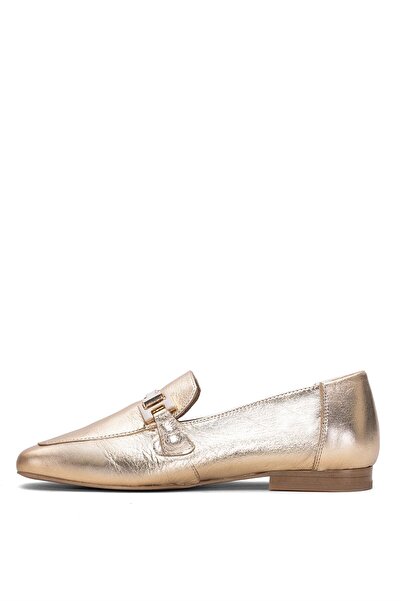 Venüs Γυναικεία χρυσά παπούτσια casual από γνήσιο δέρμα που φέρουν το όνομα