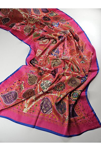 Webinay Home Νέα σεζόν Ethnic Pattern Voile Silk Shawl Νέο μοτίβο