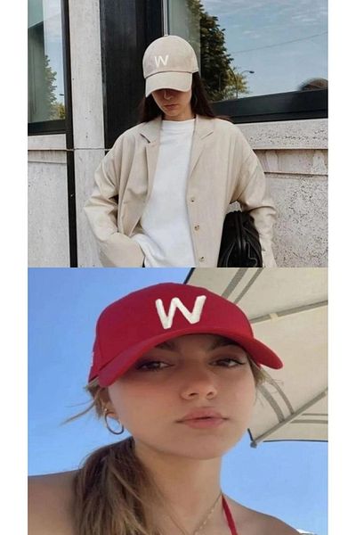 w white stars sports & wear Αθλητικό Καπέλο Unisex W Κεντημένο Velcro Ρυθμιζόμενο καπέλο σετ 2 τεμαχίων