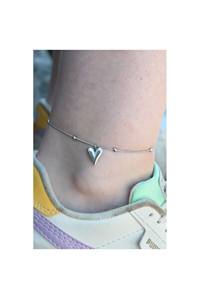 Skygo 316L Steel Silver Color Heart Figure Women's Anklet - Tj-Hh1492