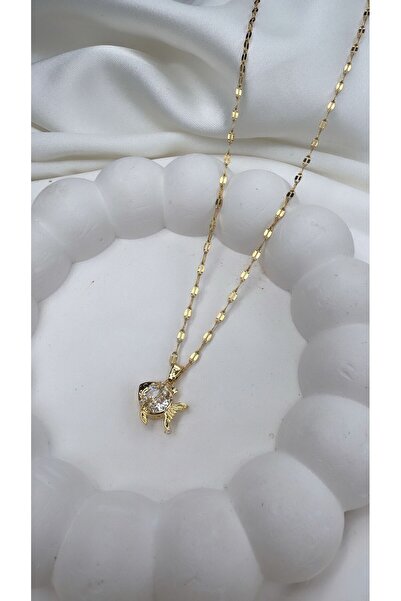 ÖNKÜTAKI Altın Kaplama Çelik Balık Model Kolye