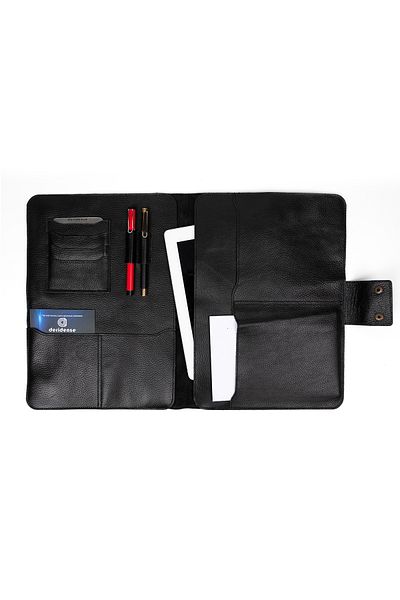 deridense Pentru M2 13-14th Macbook Pro-air Organizator din piele nebună de calitate netedă încurbat înapoi