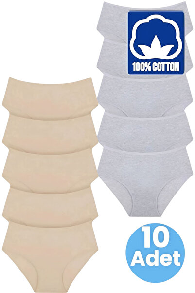 Tezzgelsin Жіночі трусики з високою талією, 100% бавовна, 10 штук, з шнурком, жіночі трусики, 10 штук