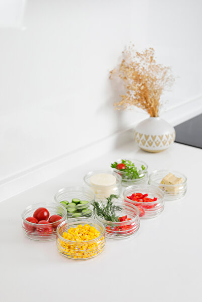 ZURİ DESİGN Premium 12 Grain Storage Container Set 410 Cc White Plastic Glass with Lid, Airtight