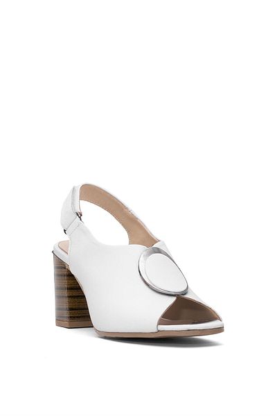 Venüs 2108518 Y Women's Genuine Leather Heeled Sandals White
