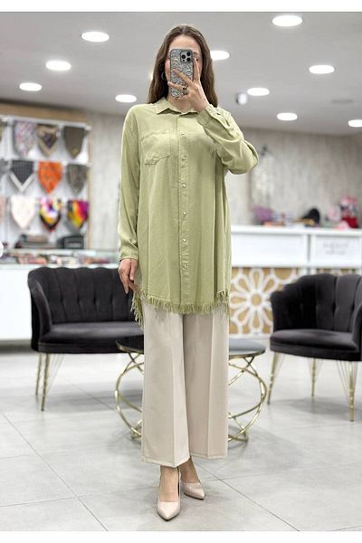 Magazin Large Size Hem Fringed Tunic