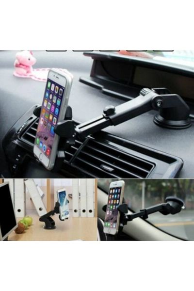 çeçem ticaret Set de 2 suporturi pentru telefon pentru vehicule + numărător Suport pentru telefon pentru mașină cu ventuză care se lipsește de torpedo