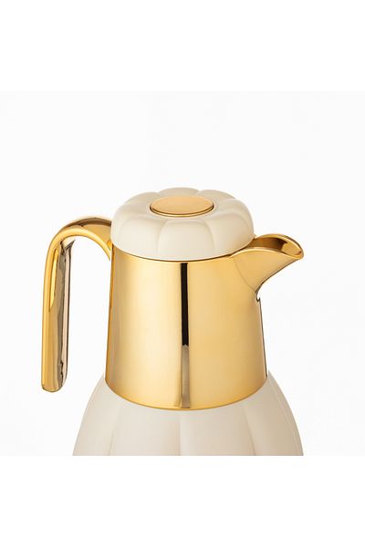 REFAN 2-piece tea and coffee thermos set, beige and gold (0.5 liters + 1 liter)