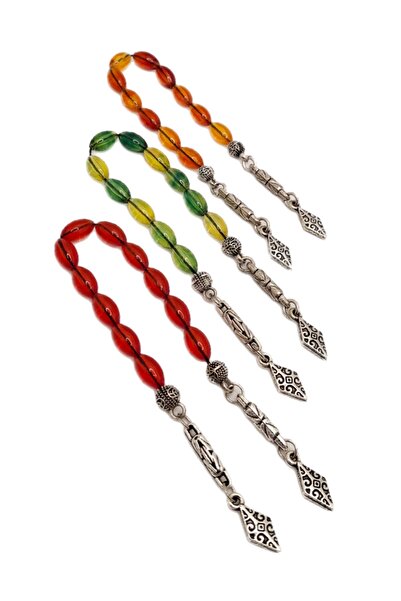 Han Ticarethane مجموعة من 3 مسبحة صلاة من العنبر والزازا