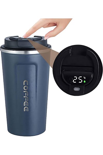 Other 510ml Coffee Mug with Smart Lid, Temperature Display – Blue