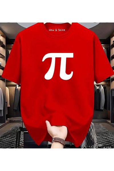 New Shine In Cart 6 and Above Purchases Get 1 T-Shirt as a Gift - Pi Number Printed Oversize T-Shirt