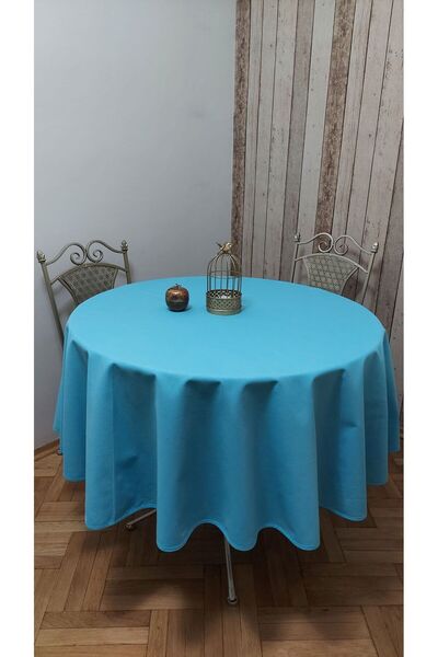 gonk Round, Solid Color, Duck (Liquid Pusher, Stain Proof) Fabric, Tablecloth