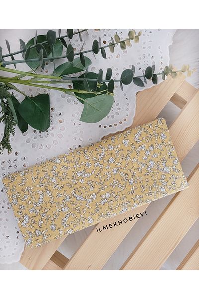 ilmekhobievi Poplin Fabric Soft Floral Patterned Yellow Color 100% Cotton 50X170Cm (1Prç)