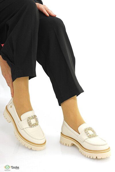 Mammamia Kadın Günlük Loafer Hakiki Deri Bağsız Ortopedik Ayakkabı M26YA3855