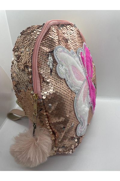 ALFA AKSESUAR 03 Sequin Butterfly Patterned Girl's Bag