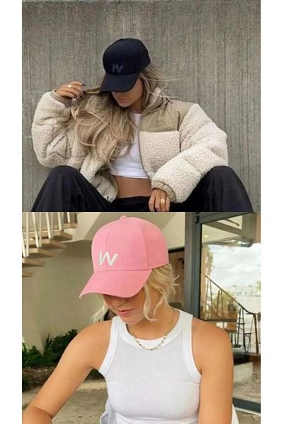 w white stars sports & wear Спортна шапка унисекс, комплект от 2 части с бродирана велкро задна част и регулируема закопчалка