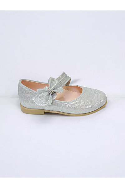 PATİK BEBE Girl's Bow-Tie Silver Color Orthopedic Ballerinas