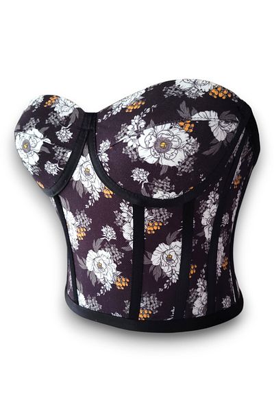 FİYPER Corset cu dantelă cu model floral negru 1562
