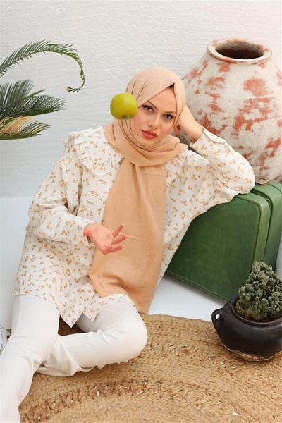 Melodi Scarf Bamboo Kraş Shawl Tan