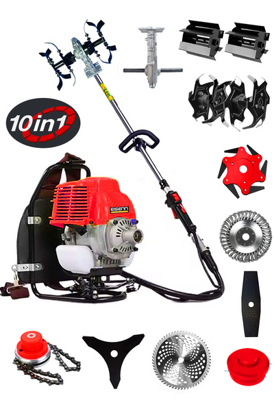 Eisenn Germany 10 In 1 Ek-9900 Joker Motor Sırt Tipi Tırpan Akrobat Çapa Aparatı Toprak Eşeleme Aparatı