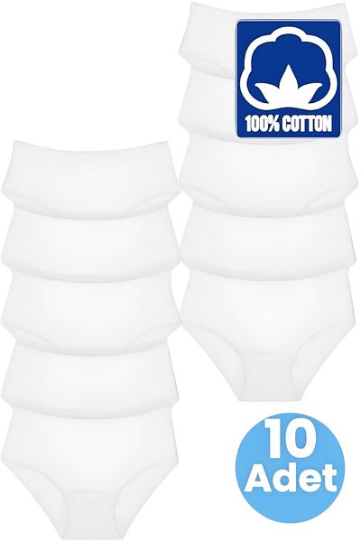 Uniquetrenders Women's High Waist 100% Cotton 10-Piece Ribbed Bato Panties Women's 10-Piece Panties