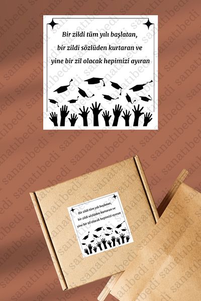 sanatıbedi 50Pcs Graduation Souvenir Themed School Report Card Sticker for Teacher - Gift Wrapping Label 3X3Cm