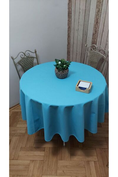 gonk Round, Solid Color, Duck (Liquid Pusher, Stain Proof) Fabric, Tablecloth