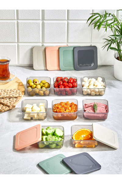 MappleHome حاوية إفطار وتخزين صغيرة مكونة من 8 قطع - غطاء مربع، للشوكولاتة وا...