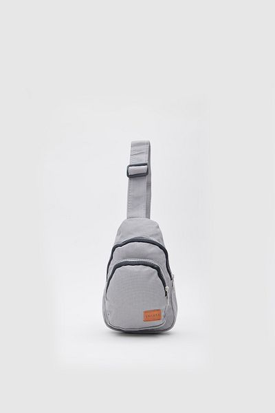 Shanta Γκρι D17 Unisex τσάντα μέσης και ώμου με διπλή θήκη με φερμουάρ και ρυθμιζόμενο λουράκι