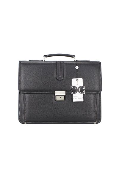 SYM SARAÇ Black Briefcase With Lock Mechanism A4 Paper Compatible Shoulder Strap