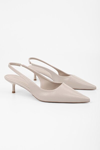 Shoeberry Women's Kate Ecru Skin Stiletto