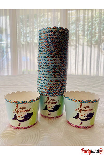 PartylandTR Deniz Kızı Mermaid Temalı 25 Adet Cupcake Ve Muffin Pişirme Kabı