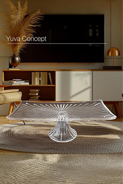 Yuva Concept Standing Presentation Plate Service Plate & Cake Cookie Pastry Dessert Food Presentation -30Cm Rectangular Presentation Plate