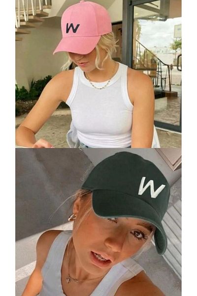w white stars sports & wear Αθλητικό Καπέλο Unisex W Κεντημένο Velcro Ρυθμιζόμενο καπέλο σετ 2 τεμαχίων