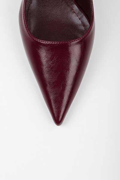 Shoeberry Women's Kate Burgundy Skin Stiletto