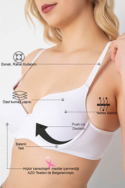 F.K Білий бюстгальтер з підкладкою та кісточками, прямий фасон