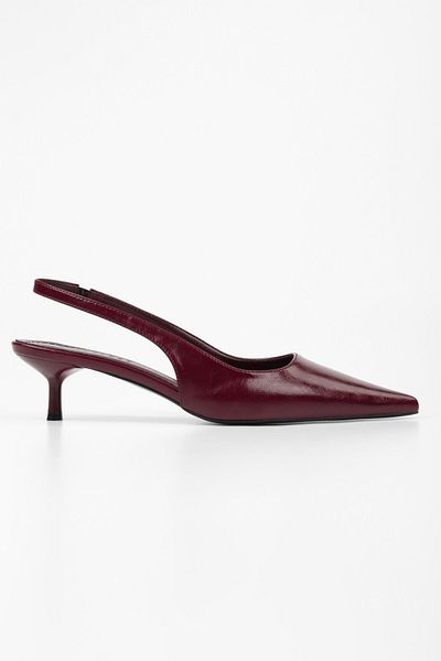 Shoeberry Damen-Stiletto „Kate Burgundy Skin“.