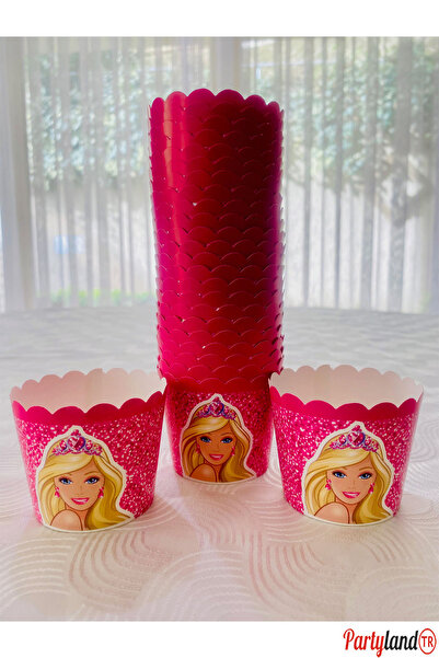 PartylandTR Prenses Barbi Temalı Pembe 25 Adet Cupcake Ve Muffin Pişirme Kabı