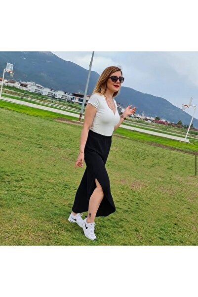 OEM Aerobin Fabric Wide Leg Slit Trousers