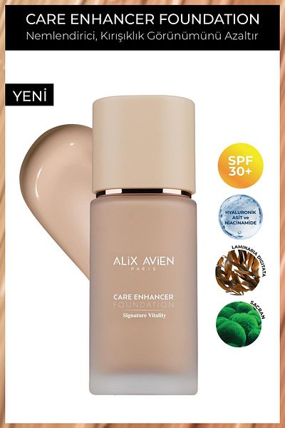 Alix Avien Anti-Wrinkle Spf30 Moisturizer - Glossy Finish Foundation 808 Warm Amber