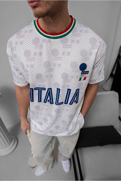 İLKCET MODA Italy Embroidery Unisex Oversize T-Shirt