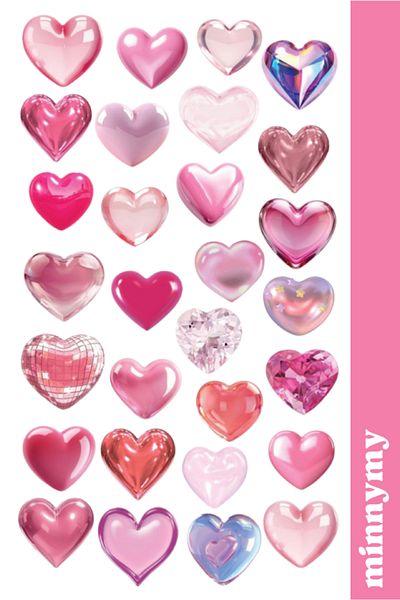 Minnymy Heart Collection, Heart Sticker, Sticker, Agenda, Diary, Planner, Bullet Journal, Scrapbook