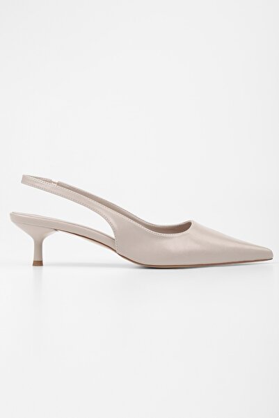 Shoeberry Women's Kate Ecru Skin Stiletto