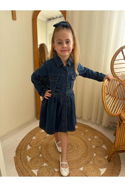 BERFONZO KIDS Rochie de blugi din denim cu mâneci pentru fete