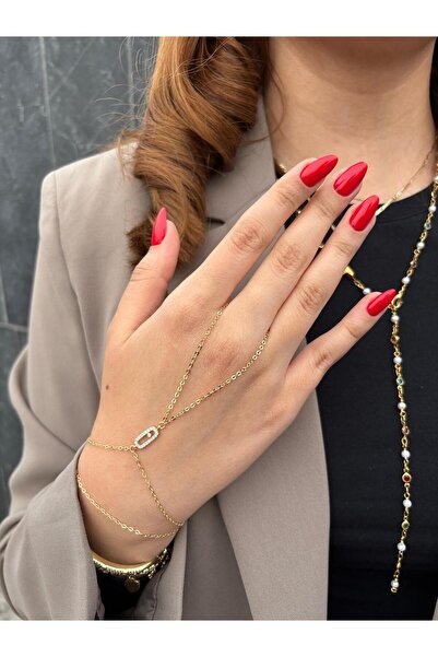 Akiha Aksesuar 14k Gold Çelik Marka Model Etrafı Zirkon Taşlı Ataç Model Şahmeran